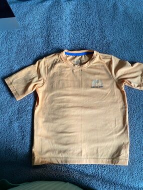Vineyard Vines Orange Short Sleeve Kids' Tee with Small Basketball Logo